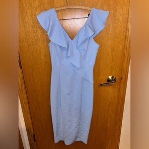 NWT Gianni Bini Ruffle Light Blue Cocktail Dress Size 2